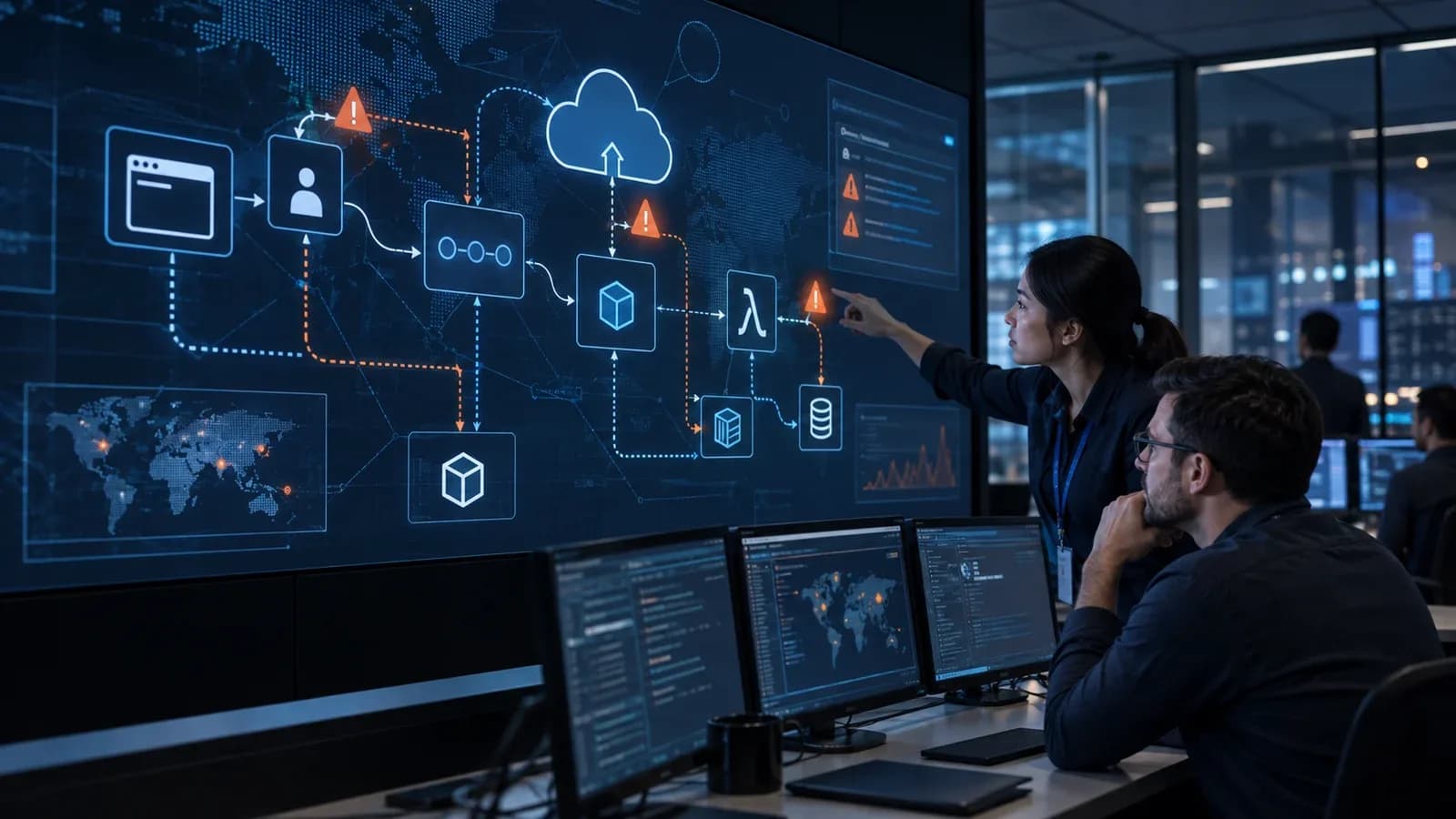 Editorial illustration of microsoft publishes a threat matrix for cloud web applications