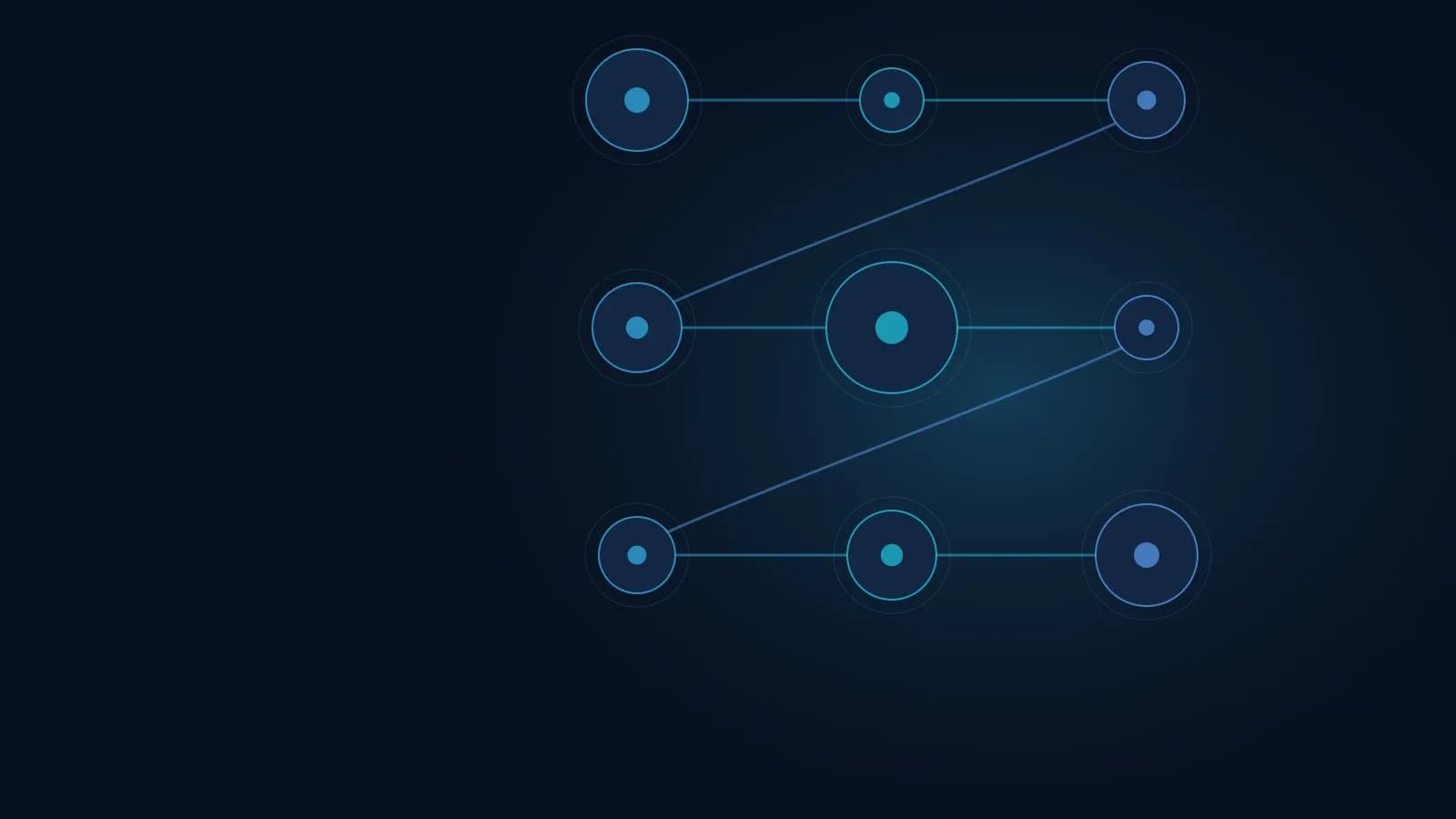 Illustration schématique de sandbox agent IA réseau privé : nœuds reliés dans une architecture numérique