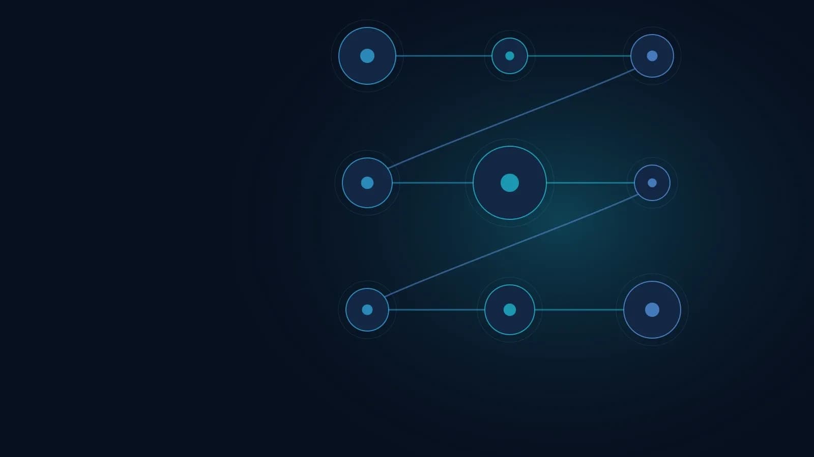 Illustration schématique de Copilot automatisation entreprise : nœuds reliés dans une architecture numérique